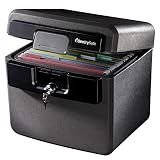 SentrySafe Black Fireproof and Waterproof Safe, File Folder and Document Box with Key Lock, 14.3 x 15.5 x 13.5 inches, HD4100