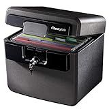 SentrySafe Black Fireproof and Waterproof Safe, File Folder and Document Box with Key Lock, 14.3 x 15.5 x 13.5 inches, HD4100