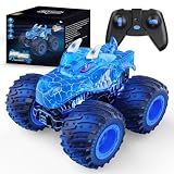 AUUGUU Remote Control Car, 2.4GHz Monster Trucks Toys with Light Spray, Birthday Gift for Kids 3 4 5 6 7 8, All Terrain RC Cars, Toddler Toys for Boys Girls 3+ Year Old