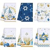 Oudain 6 Pieces Happy Hanukkah Kitchen Towels Hanukkah Kitchen Gift Decor