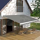 Yardenaler 12x10 FT Manual Retractable Outdoor Patio Awning, Window Sun Shade Shelter with Crank Handle & Canopy for Deck, Backyard, Garden, Balcony, Gray