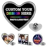Custom Pins – Design Your Own Personalized Lapel Badge with Your Text, Logo, or Image - Heart