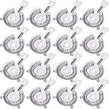 Perthlin 16 Pcs Bar Bartender Strainer Stainless Cocktail Strainers Steel Drink 5.5 in Silver Shaker Ice Bar Shelf for Hawthorne Bartenders Mixologists Drinking Water Filtering