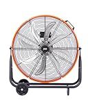 JVO 24 Inch Industrial Floor Drum Fan - 9500 CFM Heavy Duty High Velocity Floor Fan with 8 Blades 3-Speed Big Ass Fan for Warehouse, Garage, Shop, Patios Heavy Duty Shop Fans & Garage Fans for Cooling
