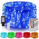 Gvwoxm 50FT 150 LED Rope Lights, 18 Colors with Timer, 5 Modes, Waterproof Plug-in Remote Control Camping String Lights for Outside, Camping, Classroom, Party, Festival Decoration Light Strings