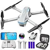 Drone with Camera for Adults, HD FPV Drones with Upgrade Altitude Hold, One-Key Take Off/Landing, Voice Control, Headless Mode, 2 Batteries, Toys Gifts for Teen Boys Girls, Beginner