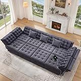 YITAHOME Modular Sectional Sofa, Versatile U-Shaped Couch with Ample Storage, Memory Foam, 8-Seat Convertible Sofa with Adjustable Armrests & USB Port, Fit for Living Room, Blue-gray3
