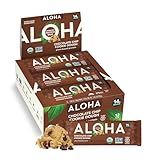 Aloha Organic Plant Based Protein Bars Chocolate Chip Cookie Dough, 1.98 Oz,(Pack of 12)