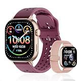 moutarlier 2026 Distance & Pace GPS Running Watch for Runners - Call & Text, AMOLED Large Screen, 50m Waterproof Swimming, Calorie & Step Counter, 2 Bands, Long Battery, for Seniors Men Women(Gold)