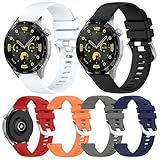 6Pcs Silicone Watch Bands Compatible with Huawei Watch GT4 41mm Smartwatch Band Strap Compatible with Garmin Venu 3S/Forerunner 265S Soft Replacement Wristband Sport Band Bracelet,Type4