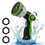 BIBURY Water Hose Nozzle Sprayer, Hand Sprayer with 10 Watering Patterns and On Off Valve Thumb Control, High Pressure Garden Hose Spray Nozzle for Watering Plants, Car Wash and Showering Pets (Green)