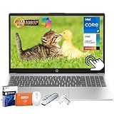 HP 15.6" Touchscreen Laptop 2025, Intel i7-1355U(Up to 5.0GHz), 64GB DDR4, 2TB SSD, 15.6inch Anti-Glare FHD, Intel Iris Xe, WiFi 6, BT 5.3, Fast Charge, HD Audio, Windows 11 Pro