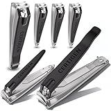Nail Clippers Set 6 -Pack - Includes Toenail Clippers, Fingernail Clipper, and Finger Nail Clippers for Men and Women Adult, Toe Nail and Fingernail Clipper Kit