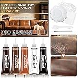 Vigorder Brown Leather Repair Kit for Furniture, Leather Couch Repair Kit for Furniture, Sofa, Jacket, Purse – Super Easy Instructions to Fix Scratches, Tears, Holes, and Peeling