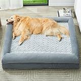 WNPETHOME XXL Extra Large Dog Bed, Washable Dog Couch with Removable Waterproof Cover, Orthopedic Large Pet Sofa Bed with Bolster Sides for Sleeping