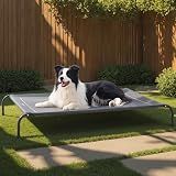 Bedsure Outdoor Elevated Cooling Dog Bed Large Sized Dog, 49in Grey
