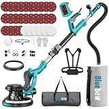 Drywall Sander, 1000W Popcorn Ceiling Removal Tool, Electric Drywall Sander with Vacuum Dust Collection & Digital Display Screen, 30Pcs Sanding Discs, 9 Variable Speed 800-2100RPM, Extendable Handle