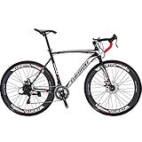 EUROBIKE Road Bike,21 Speed Bicycle with Disc Brake,700C Wheels Road Bikes for Men or Women,49cm/54cm Frame for Adult Cycling Bicycle… (Aluminium Rims 2, 54cm)