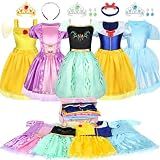 LIMIROLER 18 Pcs Princess Dress Up Clothes for Girls Role Play Gift Set