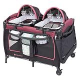 Baby Trend Lil’ Snooze™ Deluxe III Nursery Center® Playard for Twins, Cozy Berry