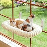 Zakkart SnugCloud Foldable Cat Window Perch (Cream White, L)