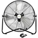 hykolity 20" High Velocity Floor Fan, 4600 CFM Heavy Duty Metal Wall Mount Fan with 3 Speeds, Industrial Shop Fan for Garage, Warehouse, and Commercial, UL Listed