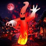 MGparty 8 FT Tall Halloween Inflatables Ghost Outdoor Decorations Blow Up Yard Sracy Ghost with Built-in LEDs Red Disco Light for Lawn Garden Holiday Party
