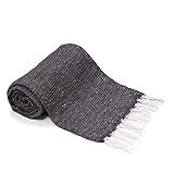 Americanflat 50x70 Authentic Mexican Throw Blanket - Falsa Blanket - Soft Cotton Throw Blankets for Indoor or Outdoor - Use as Yoga, Meditation, or Beach Blankets - Gift Idea - Grey