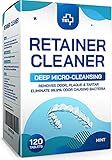 Retainer & Denture Cleaner Tablets - 4 Months Supply (120 pcs) Dental Retainers for Aligner - Mouth & Night Guards - False Teeth Whitening - Removes Odor & Plaque (120 Pcs)