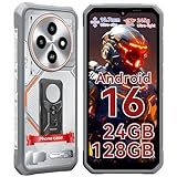 Blackview Fort 2 Rugged Phone Android 16, 10.7mm Ultra-Thin Rugged Smartphone Unlocked, 24GB + 128GB/2TB 6.56”HD+90Hz Large Dispaly, 4G T-Mobile Dual SIM IP69K Waterproof 16MP+13MP Camera, NFC/OTG/GPS