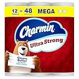 Charmin Toilet Paper Ultra Strong, 12 Mega Rolls = 48 Regular Rolls, 2-ply Bath Tissue