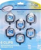 Air Jungles New Car Scent Car Air Freshener Vent Clip 6 Ct, Long Lasting