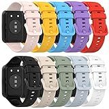 RuenTech Compatible with Huawei Watch Fit 2 Bands, Replacement Soft Silicone Sport Wristband Watch Straps for Huawei Watch Fit2 Active/Classic/Elegant Edition Smartwatch (10-Pack)