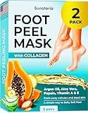 SUNATORIA Foot Peeling Mask (2 Pack) – Exfoliating Foot Mask for Dry Cracked Feet & Calluses – Baby Soft Touch Foot Peel Mask with Aloe Vera – Peeling Socks for Men & Women