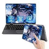 BINHENGLON 11 inch Laptop, 2 in 1 Laptops with 360° Touchscreen, Celeron N100 (Up to 3.4GHz), 16GB DDR4, 1920x1200 IPS, Backlit Keyboard, Side Power Button, Oval Touchpad(Gray, 16GB+512GB SSD)
