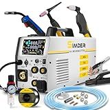 SSIMDER MIG Welder Plasma Cutter Combo 6 in 1 Multiprocess Welder 110V 220V 160A Gas MIG/Flux Core/Spool/TIG/Stick/Plasma Cutter Welding Machine for Home DIY Outdoor Industrial Use