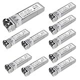 10Pack 10G SFP+ LC Module, 10GBase-SR Multi-Mode Ethernet Transceiver, 850nm MMF up to 400m – Compatible with Cisco, Meraki, Ubiquiti, Mikrotik, Netgear, HPE, TP-Link, Aruba and More
