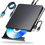 aelrsoch External Blu ray Drives Player Read/Write Compatible Bluray Burner USB 3.0 / Type-C BD DVD Burner Blu ray Player for pc, Windows 7-11 & Mac（Black）
