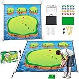 lyleyu Golf Chipping Game Mat Set,Sticky Pro, 70‘’x70'' for Indoor Outdoor for Adults,Battle Royale,Golf for Adults Family Kids Backyard Yard Party （with Club）