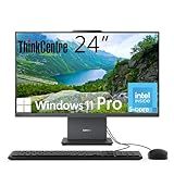 Lenovo ThinkCentre All-in-One Desktop Computer, 24" FHD IPS Display, 5-core Intel U300 Processor, 16GB DDR5, 256GB SSD, Wi-Fi 6, USB-C, HDMI in&Out, Wired KB&Mouse, Windows 11 Pro