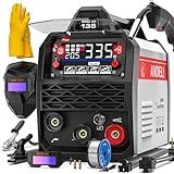ANDELI 135A MIG Welder 110V/220V, PULSE Flux Core MIG/Lift Tig/Stick 3-in-1 Gasless MIG Welding Machine with Synergy，Large LED Display,2T/4T Full Kit (Bonus Welding Helmet & Gloves)
