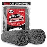 AIDEA Microfiber Towels for Cars-2PK, Large Professional Car Drying Towel, Scratch-Free & Absorbent Drying Towel for Cars, SUVs, RVs, Trucks, and Boats, 24inx 31in, Grey