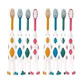newrichbee 8 Packs Kids Toothbrush, Extra Soft Lovely Deer Toddler Toothbrush for Kids 2-8 Years (Pink&Orange&Blue&Green)