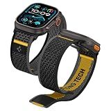 Spigen Athlex Air for Apple Watch Band, Compatible with Ultra 3/2/1 49mm, Series 11/10 46mm, 9/8/7 45mm, SE3/SE2/SE/6/5/4 44mm, 3/2/1 42mm Breathable Nylon Sport Loop - Active Black