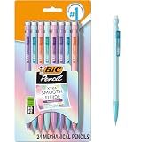 BIC Xtra-Smooth Pastel Mechanical Pencils, Medium Point, 0.7mm, 24-Count