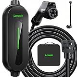 Lrowak Level 1&2 Portable EV Car Charger, 16 Amp 110V-240V, with 21FT Cable NEMA 6-20P Plug NEMA 5-15 Adapter, J1772 Electric Vehicle Charging for All PHEV/EV