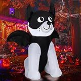 Trystway 4 FT Halloween Inflatable Dog French Bulldog with Bat Wings Decoration Blow Up Built-in LED for Holiday Lawn Yard Garden Home Indoor Outdoor Decor