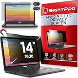 SightPro Magnetic Laptop Privacy Screen 14 Inch 16:10 - Patented Removable Laptop Privacy Filter Shield and Protector
