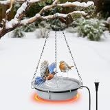 Adnee 1 Set 100W Thermostatical Hanging Heated Birdbath for Winter Outdoor
