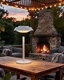 Electric Patio Outdoor Heater, 1500W Infrared Tabletop Heaters for Indoor Oudoor Use, IP55 Waterproof, Tip-over & Overheating Protection, Perfect for Garden, Balcony (light grey, tabletop-pull string)